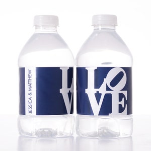 Philly LOVE Water Bottle Labels, Philadelphia Wedding Stickers, WATERPROOF Water Bottle Labels, Philly Themed Wedding Labels, #wdiW-266
