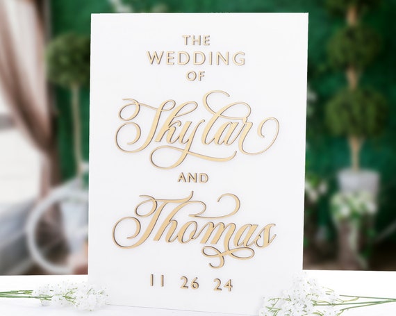 3D Wooden Wedding Sign, Wedding Welcome Sign, Custom Raised Wood Wedding Sign, Laser Cut Wood Wedding Sign, Personalized Wedding Signage Il_570xn