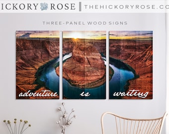 Grand Canyon Wall Art | 3 Panel 3D Wood Signs | UV Printed Signs, Grand Canyon Home Decor | Adventure Travel Gifts, Housewarming Gift