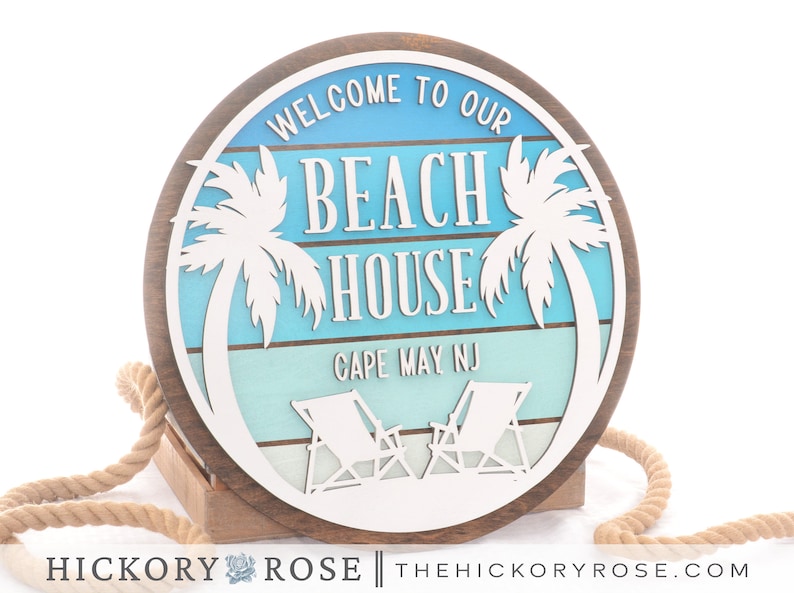 A custom coastal decor sign personalized with your custom details. This custom wood sign makes a great beach themed gift.