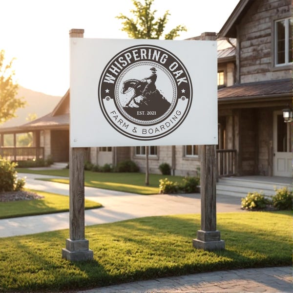 Interior & Exterior Printed Logo Signs, Commercial Branded Store Signage, Equestrian Barn Logo Sign