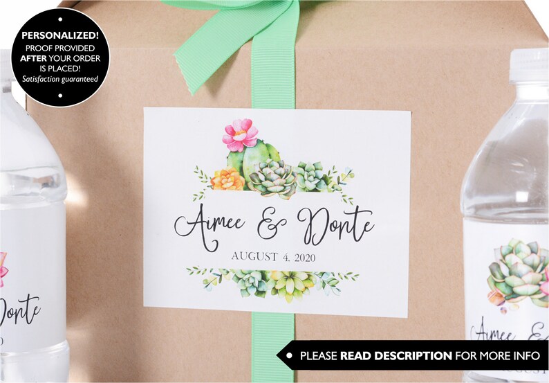 Cactus Wedding Stickers #wdiB-316 Desert Wedding Labels Wedding Box Stickers Custom Favor Stickers Wedding Welcome Bag Stickers