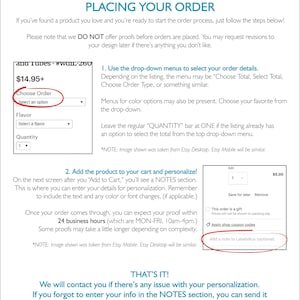 May include: A screenshot of an Etsy shop's order process. The image shows a price of $14.95, a drop-down menu for choosing an order type, a drop-down menu for choosing a flavor, and a drop-down menu for choosing a quantity. The image also shows a section for adding a note to the seller, and a section for applying coupon codes. The text "THAT'S IT!" is displayed at the bottom of the image.