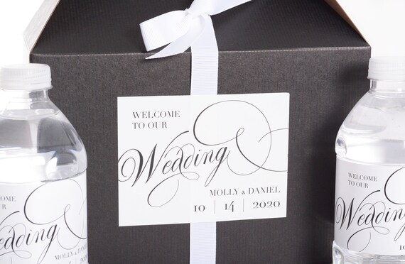 Classy Wedding Stickers - Wedding Welcome Bag Stickers - Wedding Box Stickers - Custom Favor Stickers - Welcome to our Wedding - #wdiB-349 Il_570xn