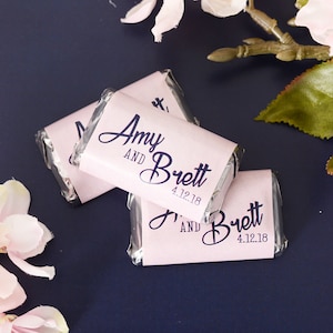 Benutzerdefinierte Hochzeit Süßigkeiten Etiketten - Mini Candy Wraps - Hochzeit Schokolade Wrapper - Mini Hochzeit Süßigkeiten Aufkleber - Schokolade Aufkleber - #hmi-93