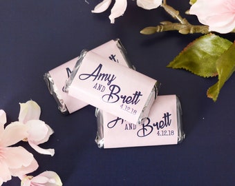Custom Wedding Candy Labels - Mini Candy Wraps - Wedding Chocolate Wrappers - Mini Wedding Candy Sticker - Chocolate Sticker - #hmi-93