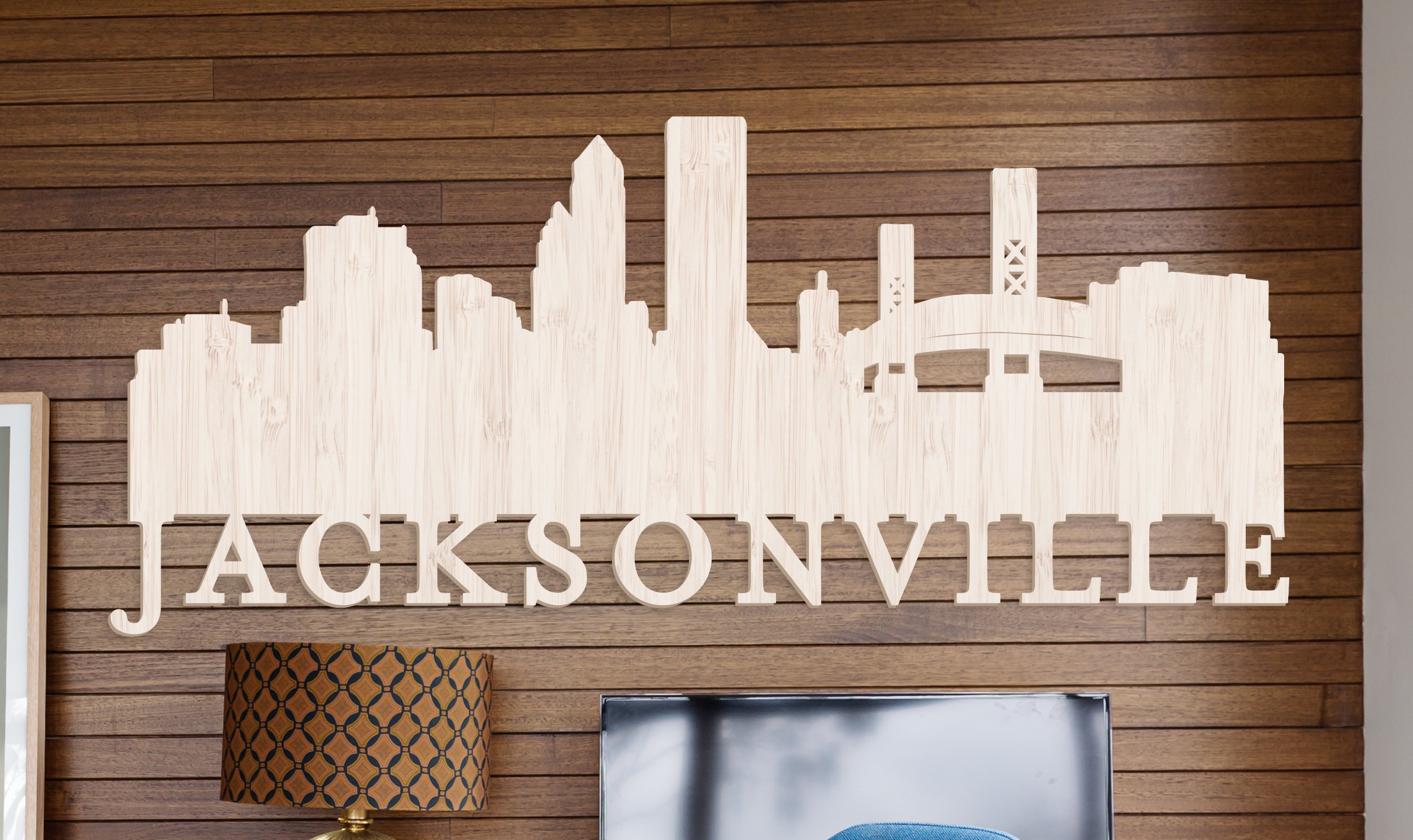 Jacksonville Wall Sign City Skyline Wall Decor Florida Wall Etsy