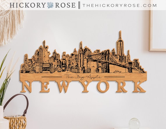 Wooden Skyline Cutout, New York Skyline, NYC Skyline Wall Decor