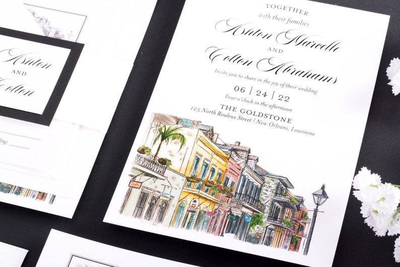 New Orleans Wedding Invitation Set Destination Wedding Etsy