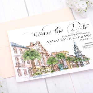Charleston Save the Date Cards, Charleston Wedding Announcements, Destination Wedding Save the Dates - #satd-charlestonWC