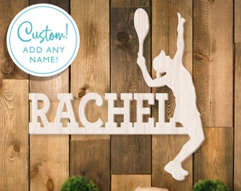 Tennis Wall Sign, Sports Theme Wall Decor, Kids Name Sign, Wood Name Sign, Kids Room Decor, Personalized Name Sign, Tennis Theme Sign