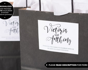 Calligraphy Wedding Stickers - Wedding Welcome Bag Stickers - Wedding Box Stickers - Thank You Stickers - Wedding Labels - #wdiB-269