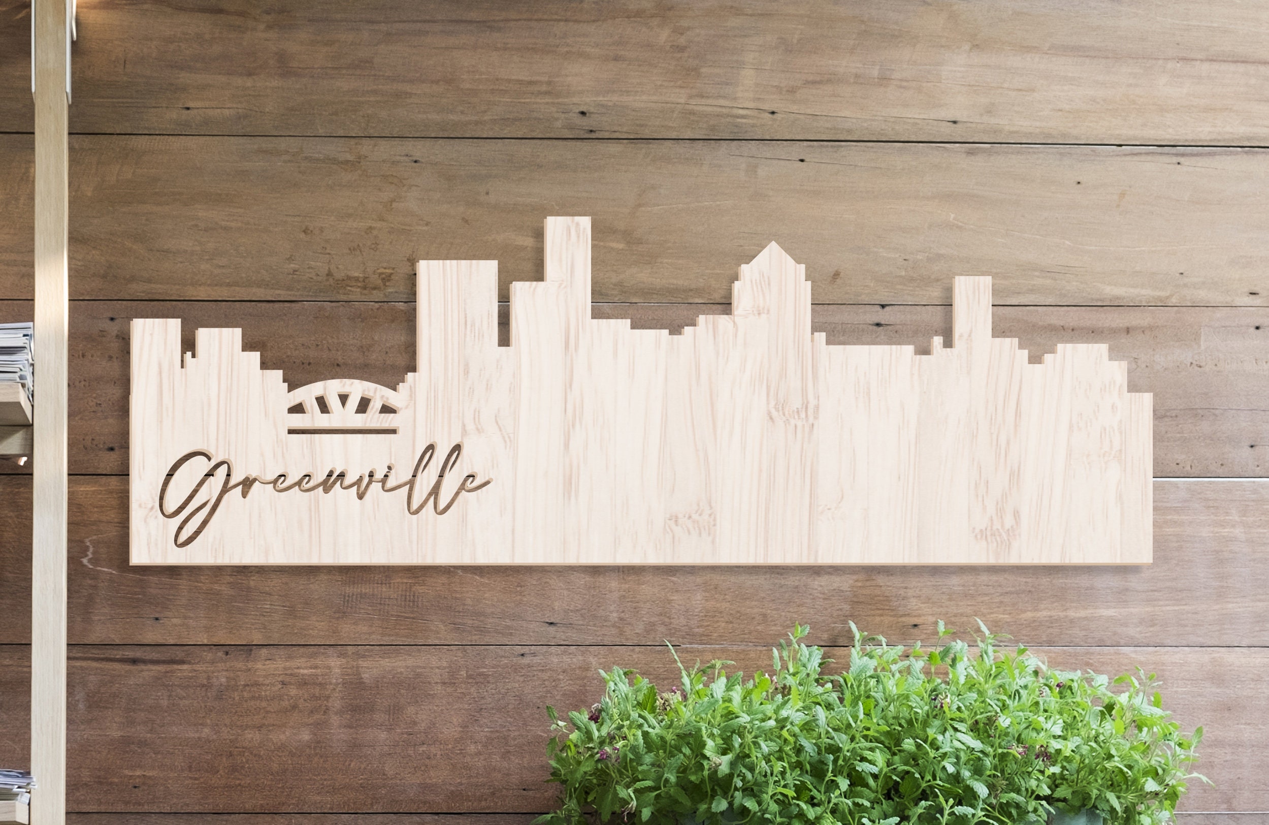 Greenville SC Sign Greenville Skyline Cutout Greenville Etsy