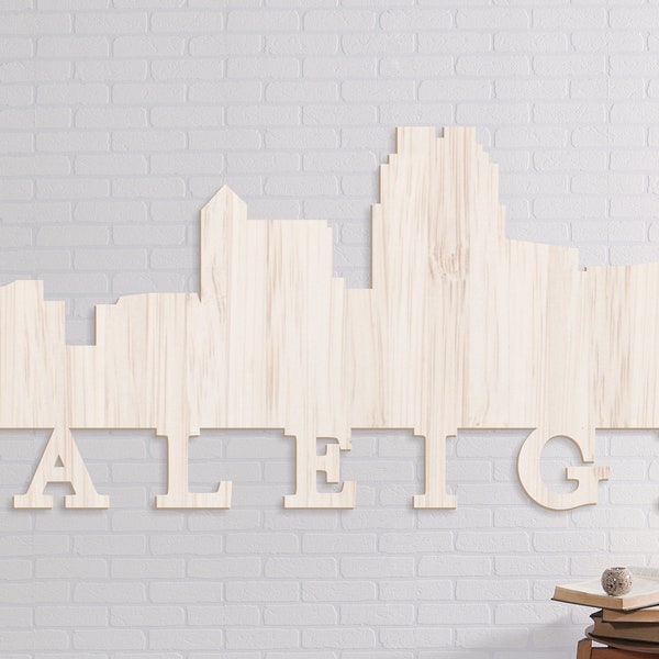 Raleigh Wall Sign, City Skyline Wall Decor, Raleigh Wall Art, Skyline Wall Hanging, Raleigh NC Sign, North Carolina Skyline Art, City Decor