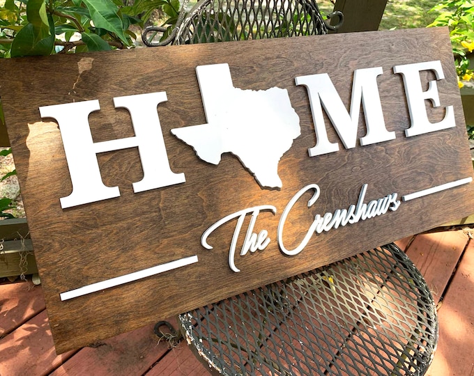 Texas HOME Sign. Rustic Wood and Metal Unframed - Etsy