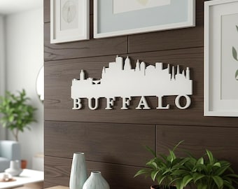 Buffalo NY Skyline Sign, Custom Wood Skyline, Skyline Wall Art, Buffalo NY Wall Decor Art, Housewarming Gift, New York Gifts, NY Decor