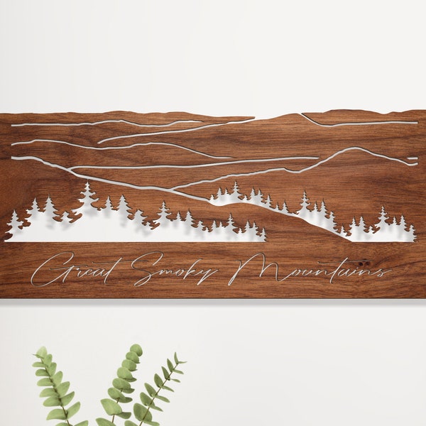 Smoky Mountain Sign, Smoky Mountain Art, National Park Wall Sign, Wooden Mountain Cutout, National Park Gifts, National Park Keepsakes