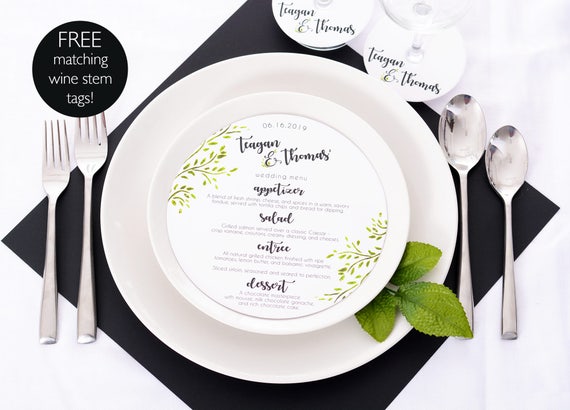 Round Dinner Menu Cards Templates