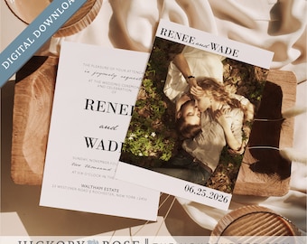 Photo Wedding Invitation, Editable Invitation Template, Printable Photo Wedding Cards, INSTANT DOWNLOAD Invite Templates | #wdi-405