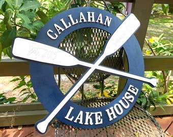 Custom Family Name Sign, Lake House Sign, Lake Themed Decor, Nautical Decor, Personalized Gift Sign, Last Name Sign, Customized Gifts