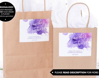 Watercolor Wedding Bag Stickers - Wedding Welcome Bag/Box Labels - Custom Wedding Welcome Stickers - Watercolor Wedding - #wdiB-254