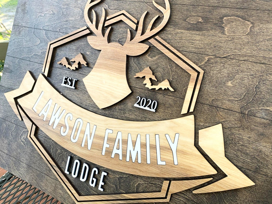 Customized Lodge Sign, Mountain Home Sign, Custom Family Mountain House Sign, Mountain Home
