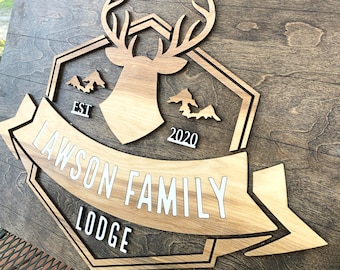 Customized Lodge Sign, Mountain Home Sign, Custom Family Mountain House Sign, Mountain Home Decor, Mountain Gifts, Housewarming Gifts