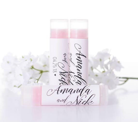 Custom Wedding Favors - Wedding Lip Balms - Wedding Chapstick Favors - Wedding Lip Balm Labels - Lip Balm Stickers and Tubes - #wdiL-260 Il_570xn