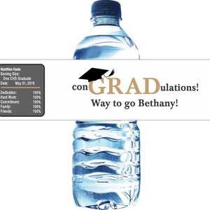 25 Graduation Water Bottle Labels Waterproof Self Stick Labels Graduation Party Favor image 2