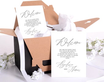 Wedding Welcome Notes, Script Wedding Box Welcome Letters, Welcome to our Wedding, Welcome Box Note Cards #wdiWC-328