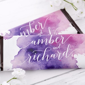 Wedding Candy Bar Wrappers - 25 Chocolate Bar WRAPPERS - Cute Wedding Chocolate Bar Labels - Custom Candy Stickers for Weddings - #wdiHB-254