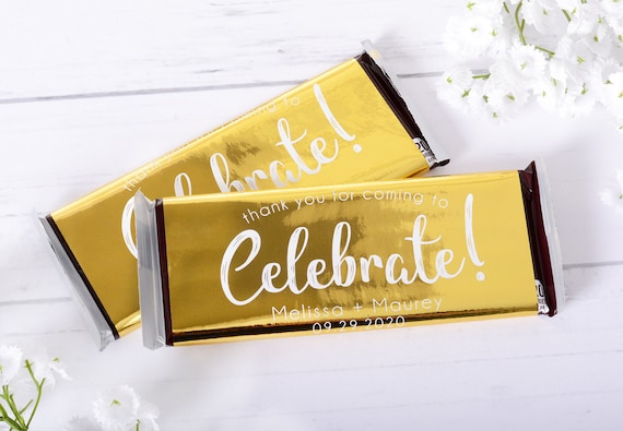 Wedding Candy Wrappers, Metallic Foil Chocolate Bar WRAPPERS, Gold Wedding  Chocolate Labels, Custom Candy Stickers #whb-132