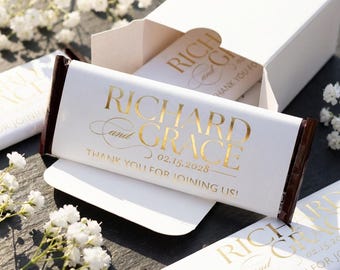Metallic goudfolie wikkels snoepreep - elegante zwarte stropdas chocoladelabels, aangepaste gunststickers