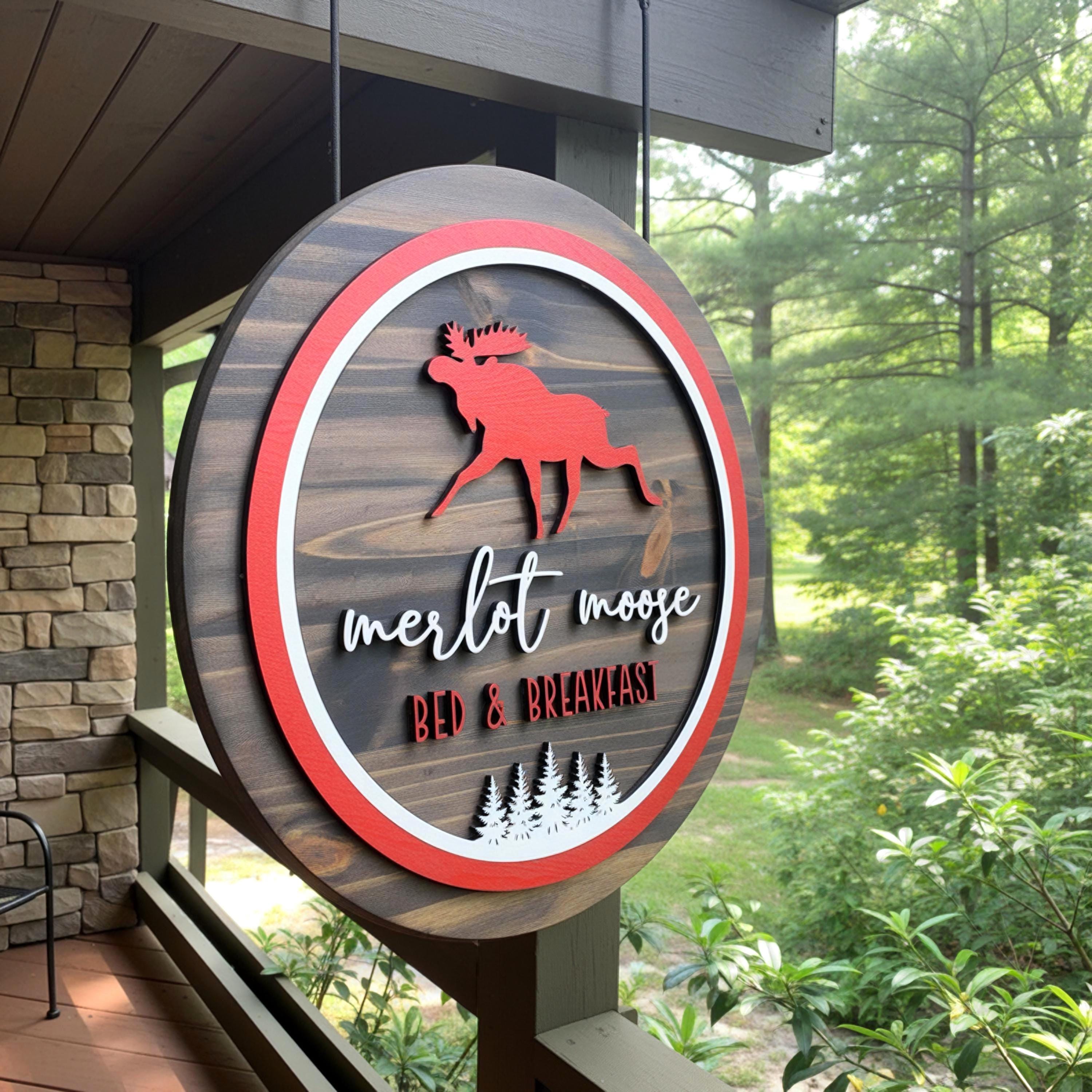 Custom Wooden BNB Logo Sign, Rental Home Business Signage, Outdoor ...