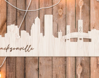 Jacksonville Wall Sign, City Skyline Wall Decor, Florida Wall Art, City Skyline Wall Hanging, Jacksonville Sign, City Decor, FL Skyline Art