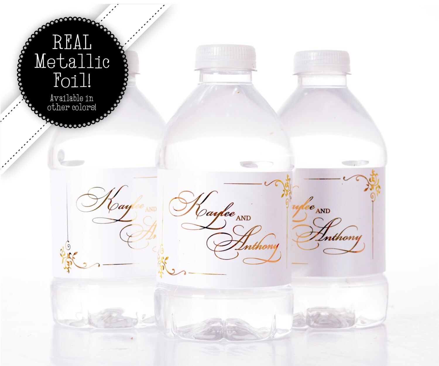 Download METALLIC FOIL Wedding Water Bottle Labels Real Metallic ... Yellowimages Mockups