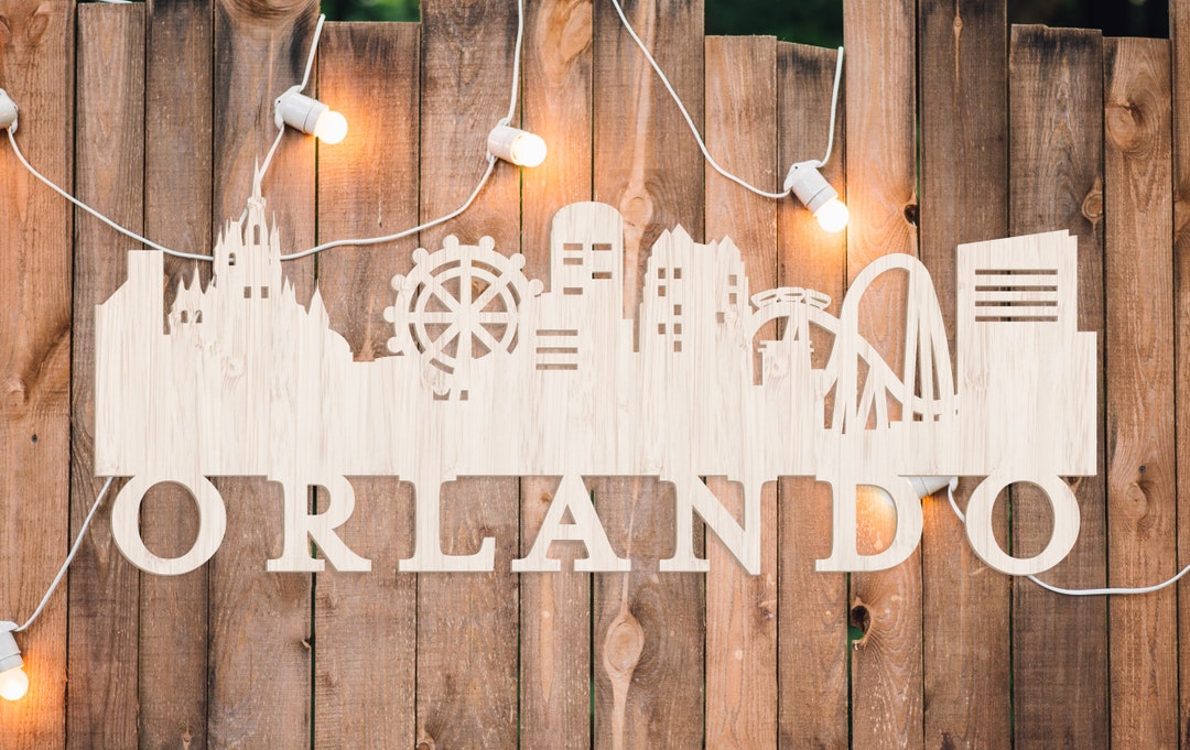 Orlando Skyline Sign, Orlando FL Skyline Art, Orlando Artwork, Florida ...