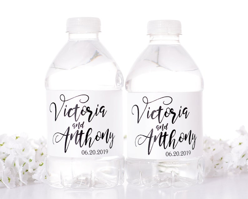 Wedding Water Bottle Labels Personalized Wedding Water Etsy