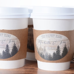 Wedding Cups - Rustic Wedding Coffee Cups - Beverage Supplies - Wedding Coffee Cups and Labels - Hot Chocolate Cups & Sleeves - #wdiCF-129