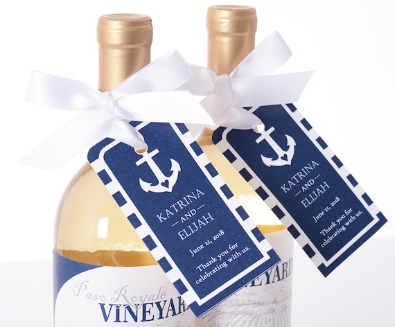 Nautical Anchor Wedding Tags - Wine Bottle Tags, Favor Box Tags, Bag Tags - Personalized Wedding Favor Tags - Hanging Tags - #wtg-113 Il_570xn