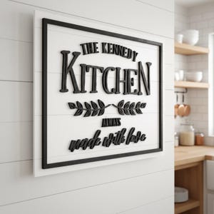 Custom Kitchen Wall Decor, Family Name Sign, Kitchen Wall Sign, Kitchen Accents, Personalized Home Decor Sign, Custom Family Name Sign
