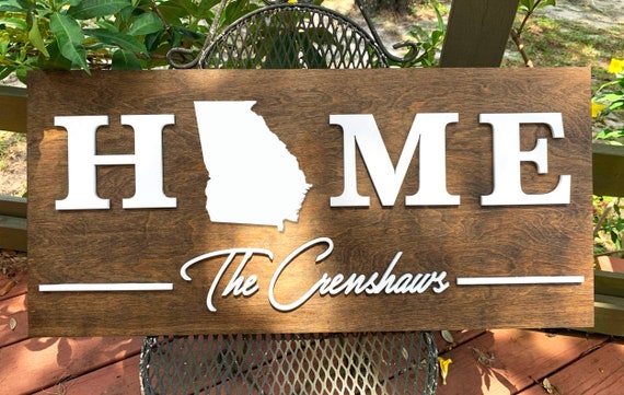 Home Decor Wooden Sign Georgia Sign Home Decor Wooden Sign Georgia Sign