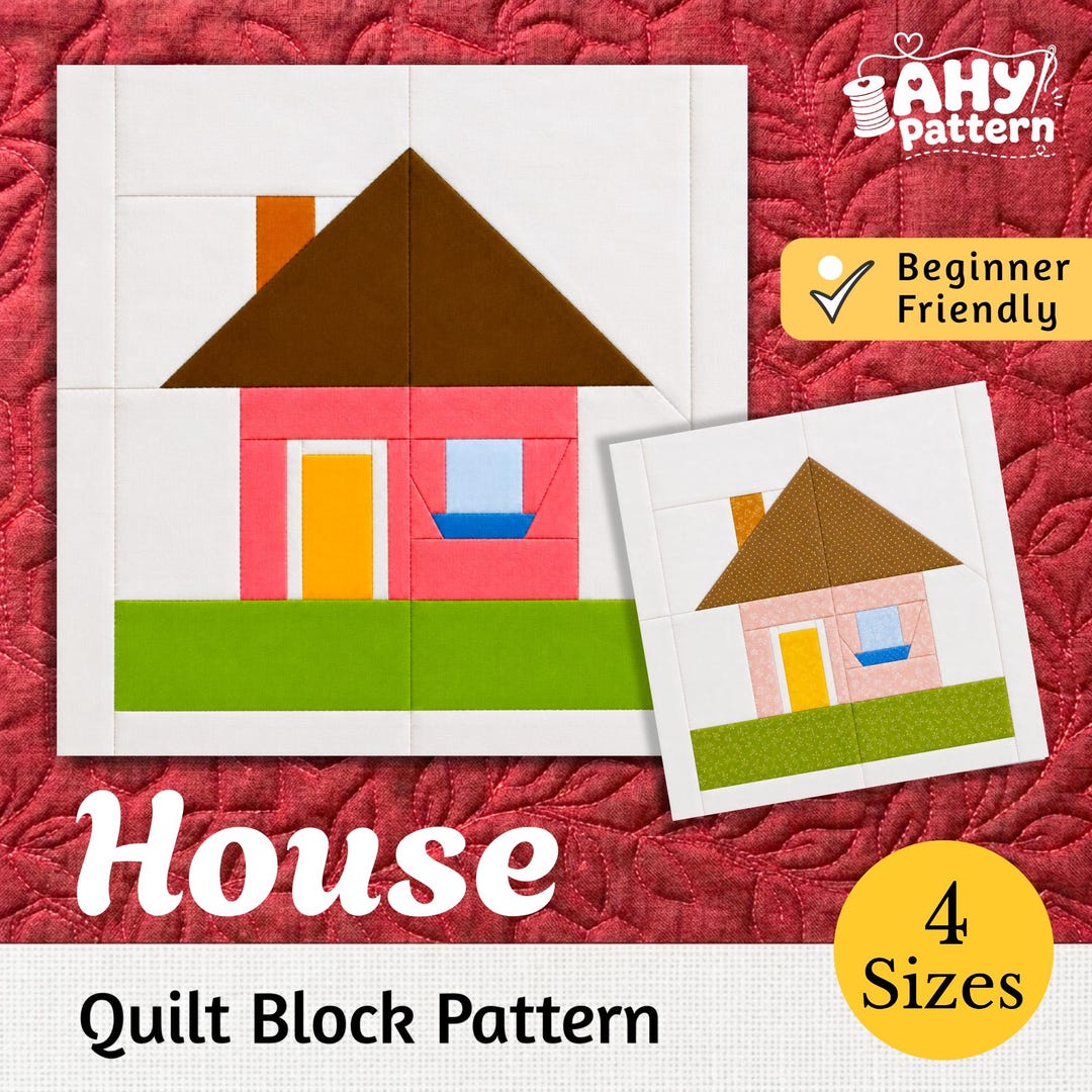House FPP Quilt Block, Foundation Paper Piecing, Village Quilt, PDF ...