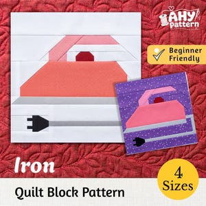 Iron Quilt Block Pattern, Foundation Paper Piecing, Sewing Machine Pattern, Modern Quilt Art