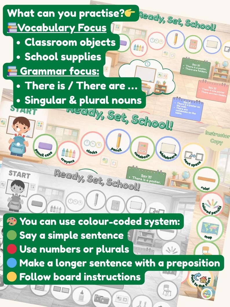 Jeux de société pour apprendre l'anglais oral aux enfants de 8 à 10 ans (niveaux A1 et A2). image 10