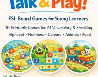 Jeux de société d'expression orale en anglais langue seconde pour enfants de 6 à 8 ans – Vocabulaire et activités orales à imprimer (PDF)