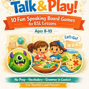 ESL Speaking Board Games for Kids | Ages 8-10, A1-A2 English Practice