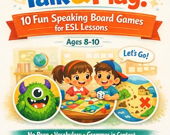 Jeux de société pour apprendre l'anglais oral aux enfants de 8 à 10 ans (niveaux A1 et A2).