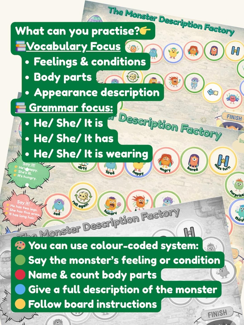 Jeux de société pour apprendre l'anglais oral aux enfants de 8 à 10 ans (niveaux A1 et A2). image 7