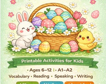 Leçon d'ESL de Pâques amusante | 6-12 ans | Niveaux mixtes | Tâches créatives et expression orale